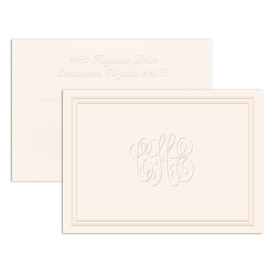 Panel Folded Note Cards - Embossed